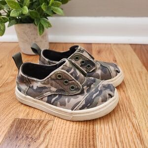 TOMS Infant Boys Alpargata Resident Camo Slip On Sneakers Shoes Casual - Green